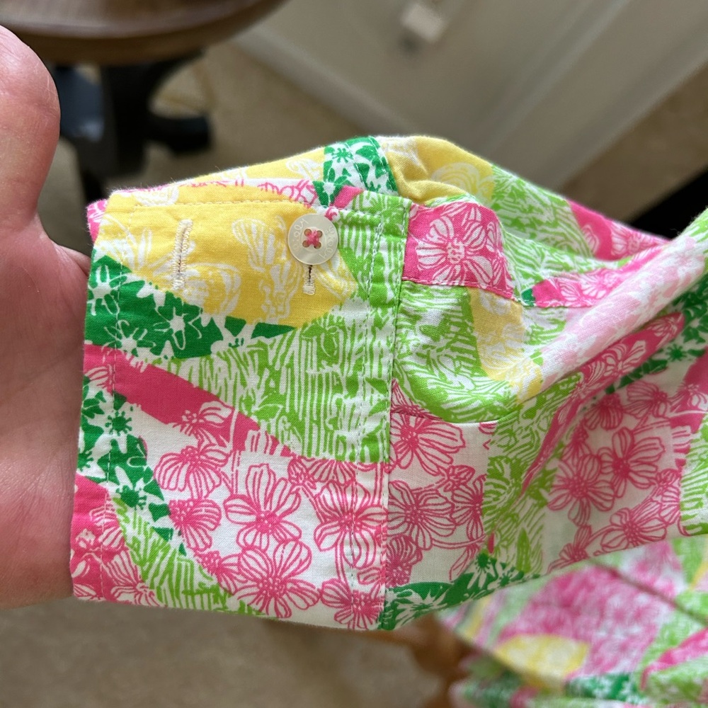 Lilly Pulitzer Vintage Multi Patchwork Shirt Dress - image 4